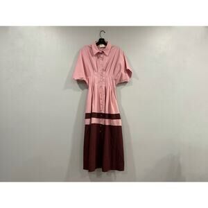 Exquise Anthropologie Tobie Colorblocked Dress Pink Combo Sz Medium Petite